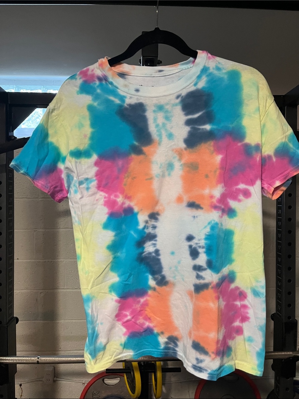 Hanes Multicolor Tie-Dye Tee — Blue, Pink, Orange, Yellow